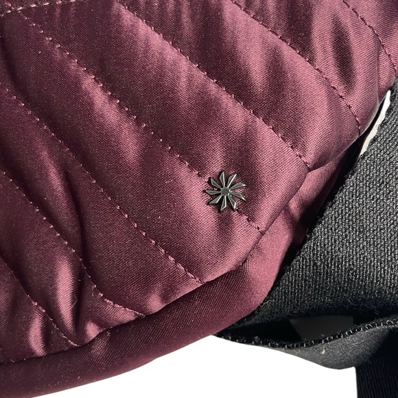 Athleta Kinetic Quilted Satin Plum Crossbody Bag EUC - Picture 7 of 8